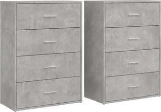vidaXL Sideboards 2 pcs Concrete Grey 60x31x84 cm Engineered Wood Vidaxl