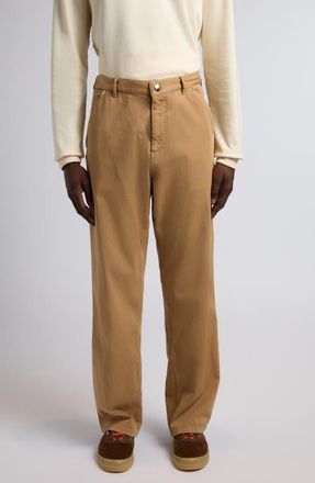 Moncler Cotton Stretch Twill Carpenter Pants in Camel at Nordstrom, Size 30 Us