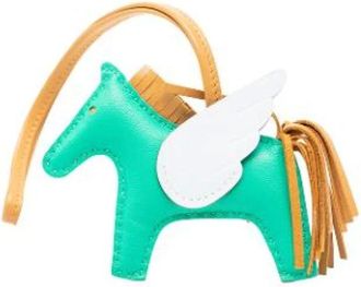 Herm&egrave;s Vintage, unisex, Groen, ONE Size, Leer, Pre-owned Rodeo Pegase Bag Charm