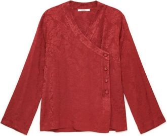 Maliparmi Damask Jacquard Shirt - Dames - Blouses - Oranje - L - Rayon - Overhemden