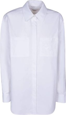 Burberry Equestrian Knight Broderie Anglaise Shirt, Brand Size 08 (US Size 6)