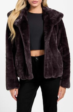 Guess New Sophy Faux Fur Jacket in Dark Brown at Nordstrom, Size X-Small