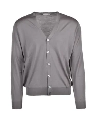 FILIPPO DE LAURENTIIS Grey Merino Wool Cardigan