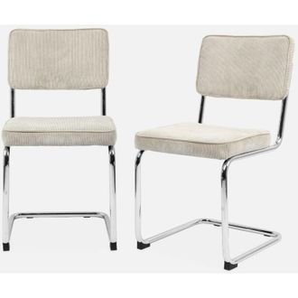 Sweeek Silla cantilever de pana, set de 2