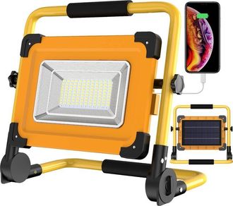 Elle L&aacute;mpara De Trabajo Solar Led De 100 W - 120 Led - 12000 Mah - Resistente Al Agua Ip65 - 4 Modos De Iluminaci&oacute;n Para Obras De Construcci&oacute;n Y Acampada