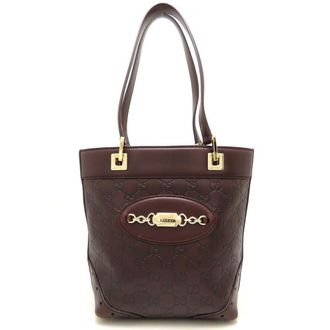 Gucci Dark Brown Leather Tote Bag (Pre-Owned)