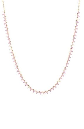 Adina Reyter 14K Gold Pink Sapphire & Diamond Necklace in Yellow Gold at Nordstrom, Size 16