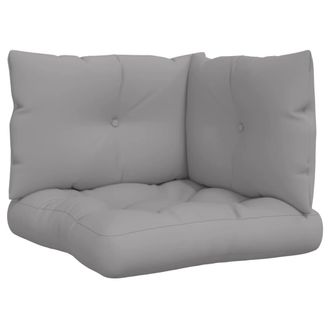 vidaXL Cojines Para Palets 3 Unidades Tela Gris Vidaxl