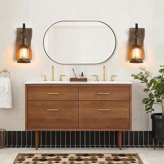 OEM Aplique De Pared Industrial Vintage, Aplique De Pared Negro De Madera Y Metal Estilo Granja Para Interiores, Pasillo, Hotel, Bar Y Porche