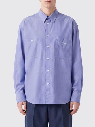 Celine Camicia in cotone con logo Triomphe ricamato sul taschino