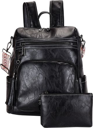 Generic Ladies Stylish Womens Travel Backpack and Clutch Purse Set Multipurpose Designer Carryall Combo for Everyday Use