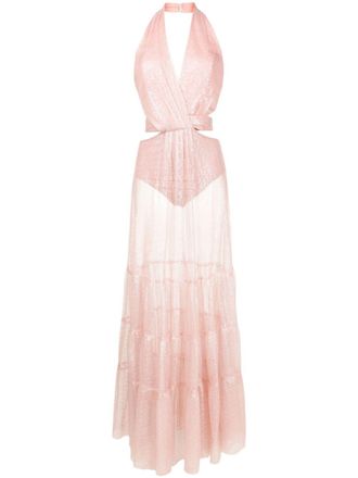Lethicia Bronstein Milena semi-sheer maxi dress - Pink