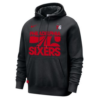 Nike Philadelphia 76ers Club Courtside Nike Mens NBA Pullover Hoodie in Black | FZ7698-010