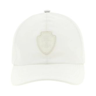 Brunello Cucinelli Logo Patch Cap - unisex - Petten - Wit - S - Accessoires
