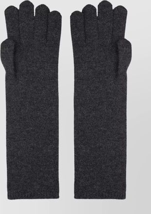 Max Mara cashmere knitted long length five-finger gloves