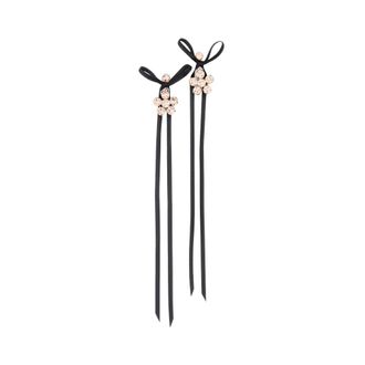 Simone Rocha Mini Daisy Druppel Strik Oorbellen - Dames - Oorbellen - Roze - ONE Size - Satijn - Accessoires