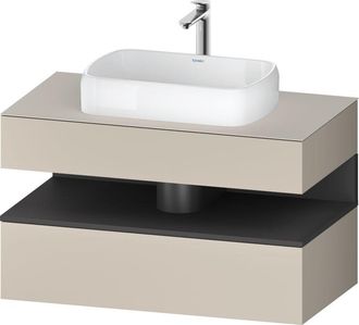 Duravit Duravit - Qatego Consola Mueble Bajo Lavabo, 1 Extra&iacute;ble, 1 Caj&oacute;n