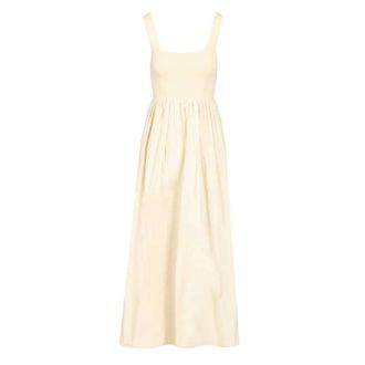 Matteau Knit and Cotton Midi Dress - female - Matteau - Midi Dresses - Beige - M - Dresses