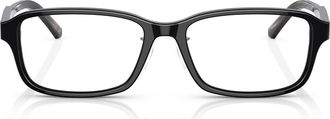 Emporio Armani 56mm Pillow Optical Glasses in Black /Demo Lens at Nordstrom