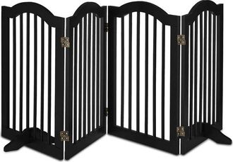 Relaxdays Relaxdays Barrera Seguridad Perros, Valla Mascotas, Sin Taladrar, 4 Paneles, 70x205,5cm, Con Patas, Plegable, Negra