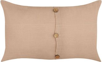 Beliani Beliani - Set di 2 cuscini in lino e cotone beige sfoderabili con bottoni decorativi 30 x 50 cm Banori