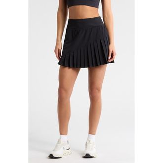 Zella Clean Sweep Pleated Performance Skirt in Black at Nordstrom Rack, Size Large