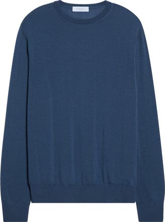 Boglioli Solid Wool Crewneck Sweater in Blue at Nordstrom, Size Xx-Large