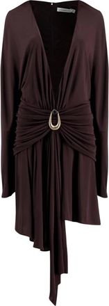 CHRISTOPHER ESBER Stone-detail Draped Mini Dress - Dames - Feestkleedjes - Bruin - XS - Kleedjes