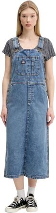 Dickies Lange Overall Jurk - Dames - Casual kleedjes - Blauw - XS - Katoen - Kleedjes