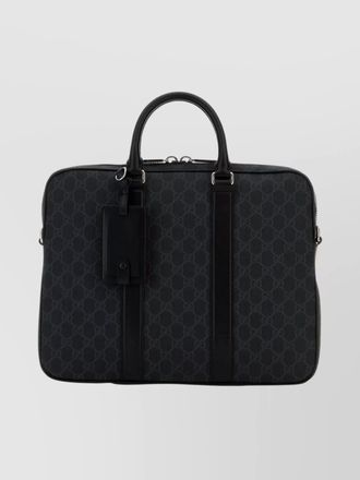 Gucci structured shoulder bag luggage tag feature