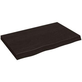 vidaXL Bathroom Countertop Dark Brown 80x50x(2-6) cm Treated Solid Wood Vidaxl