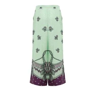 Gucci Womens Green Silk Casual Pants