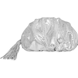 Rebecca Minkoff Small Ruched Metallic Clutch in Silver at Nordstrom