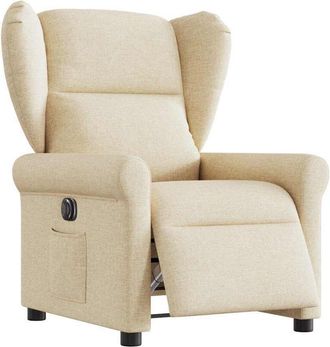 vidaXL Sill&oacute;n Reclinable El&eacute;ctrico De Tela Crema Vidaxl