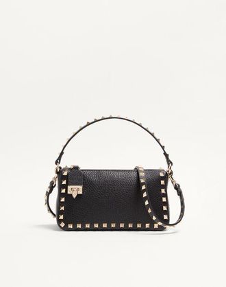 Valentino Garavani Small Rockstud Grainy Calfskin Crossbody Bag Wo