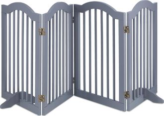 Relaxdays Relaxdays - Barrera Seguridad Perros, Valla Mascotas, Sin Taladrar, 4 Paneles, 70x205,5 Cm, Con Patas, Plegable, Gris