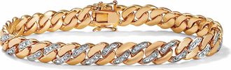 Palm Beach Jewelry Mens Diamond Accent Curb-Link Bracelet Yellow Gold-Plated 8.5