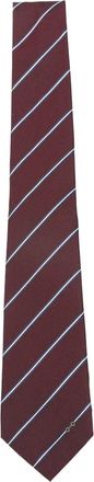 Gucci striped emblem tie - men - Silk - One Size - Red