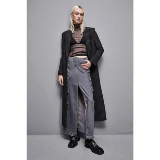 Patrizia Pepe Gray Denim Womens Skirt