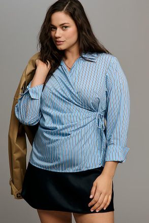 Nia Eliska Long-Sleeve Wrap Shirt Top