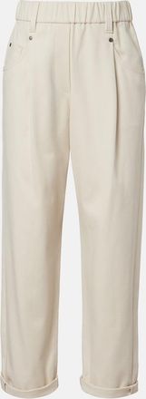 Brunello Cucinelli Monili cotton-blend straight pants