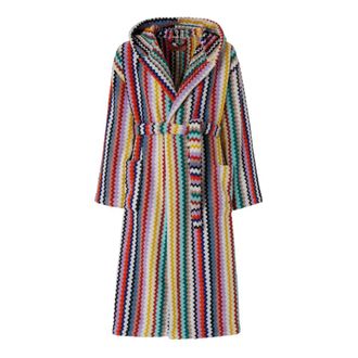 Missoni Home Robes, female, Multicolor, Size: M Luxury Chevron Bathrobe Mod - Multi