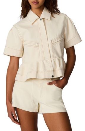 Steve Madden Haezel Peplum Jacket in Natural at Nordstrom, Size X-Large