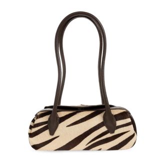 Yuzefi Tassen, Dames, Beige, ONE Size, Leer, Oyster Mini Schoudertas