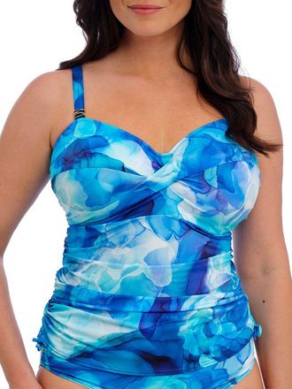 Fantasie Womens Saunton Sands Twist Front Tankini Top - Blue Polyamide - Size 38FF