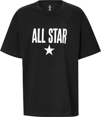 Converse (WMNS) Converse Chuck Taylor All Star Logo T-Shirt Asia Sizing Black White 10020932-A02