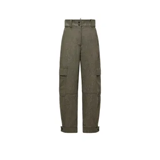 Moncler Moncler Wool Gabardine Cargo Pants, Women, Green, Size: S