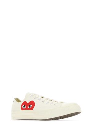 Comme Des Gar&ccedil;ons Comme Des Garcons Play Canvas Heart-Logo Low-Top Sneaker - White