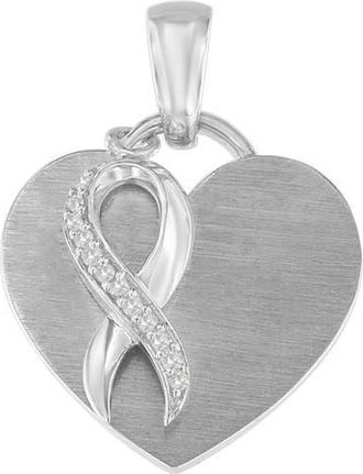 House of Brilliance Silver 1/10 cttw Diamond Heart Pendant Necklace in White at Nordstrom