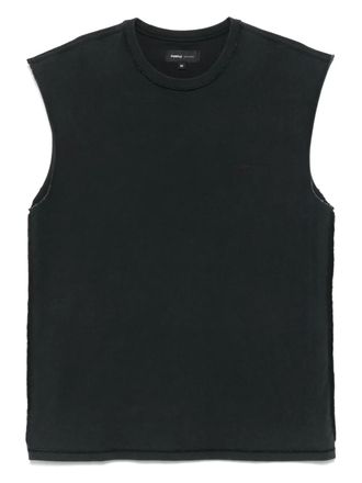 Purple cotton tank top - Black